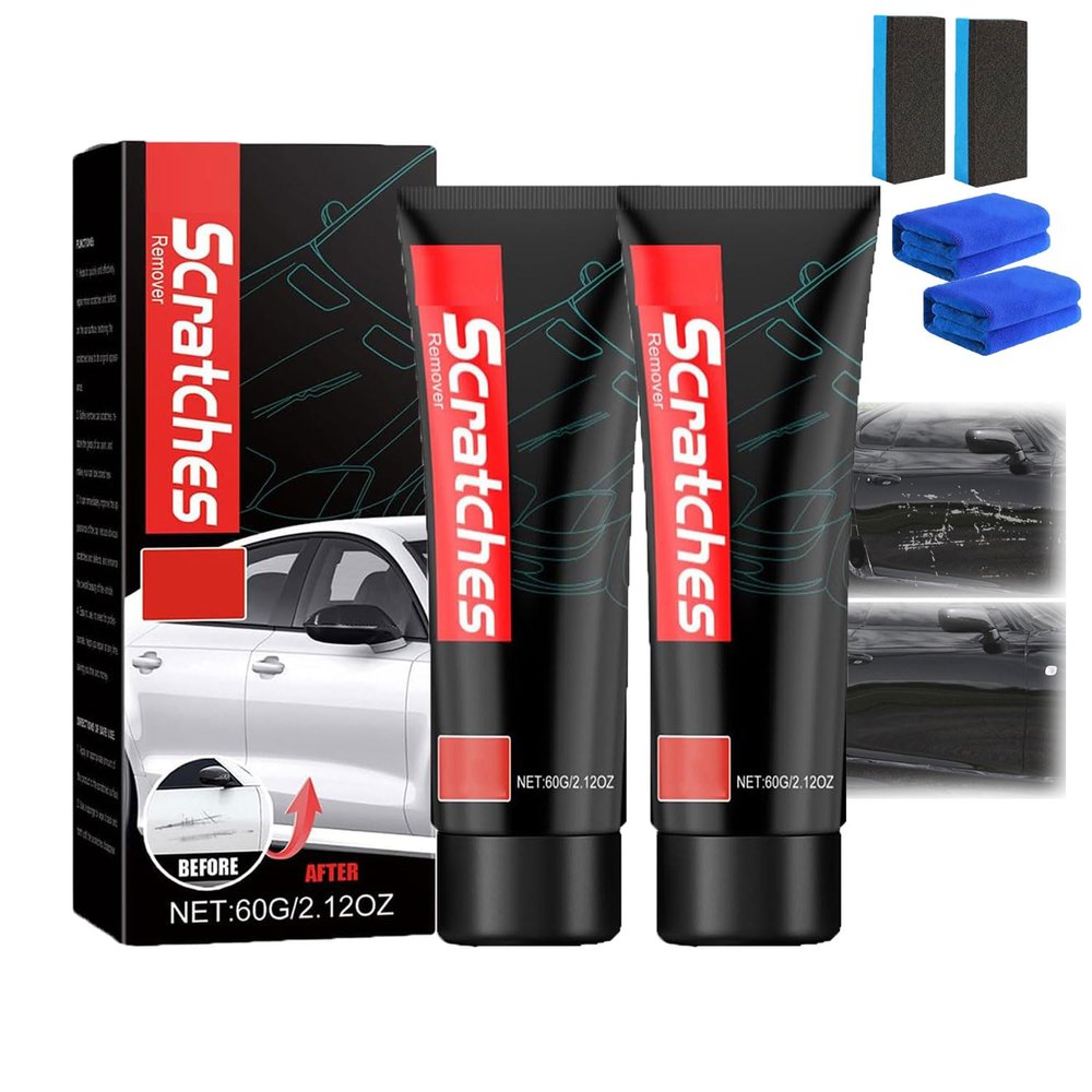 Glass Stovetop Scratch Repair Kit, Glass Cooktop Scratch Remover, Stovetop cratch Remover, Polishing Wax For lass Ceramic Cooktop, Heavy Duty Cleaner and Polish, Car Scratches Removers (2pcs)