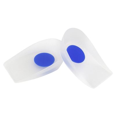 AMUSLESUR Silicone Heel Cushions 1 Pair XL Size 43-46 Soft Gel Heel Pads Thickened Inserts for Sports Shoes Comfort and Blister Prevention