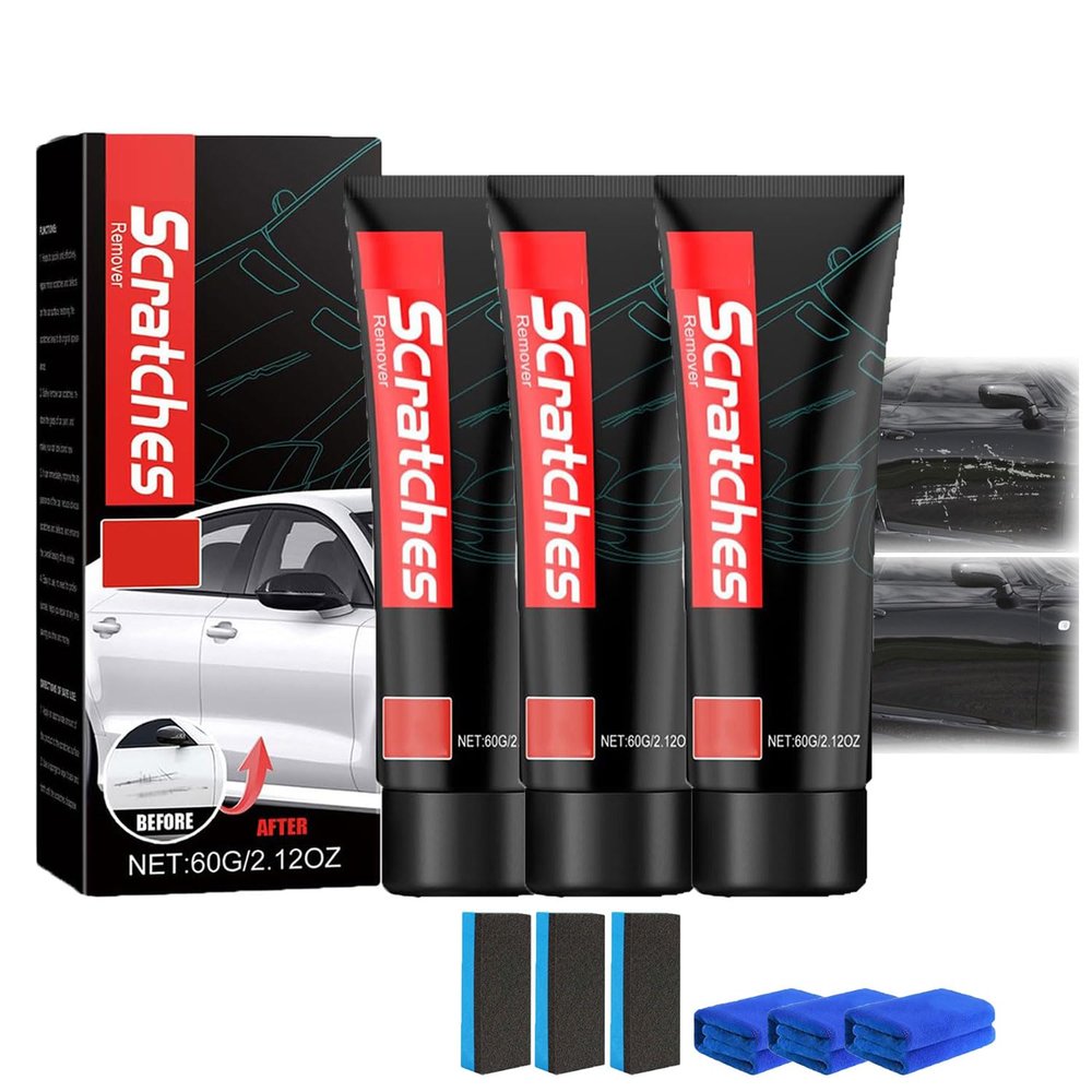 Glass Stovetop Scratch Repair Kit, Glass Cooktop Scratch Remover, Stovetop cratch Remover, Polishing Wax For lass Ceramic Cooktop, Heavy Duty Cleaner and Polish, Car Scratches Removers (3pcs)