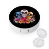 Day of The Dead Skull Flower Contact Lens Case with Mirror Portable Cute Eye Contact Lens Box Travel Kit view 1