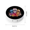 Day of The Dead Skull Flower Contact Lens Case with Mirror Portable Cute Eye Contact Lens Box Travel Kit view 2