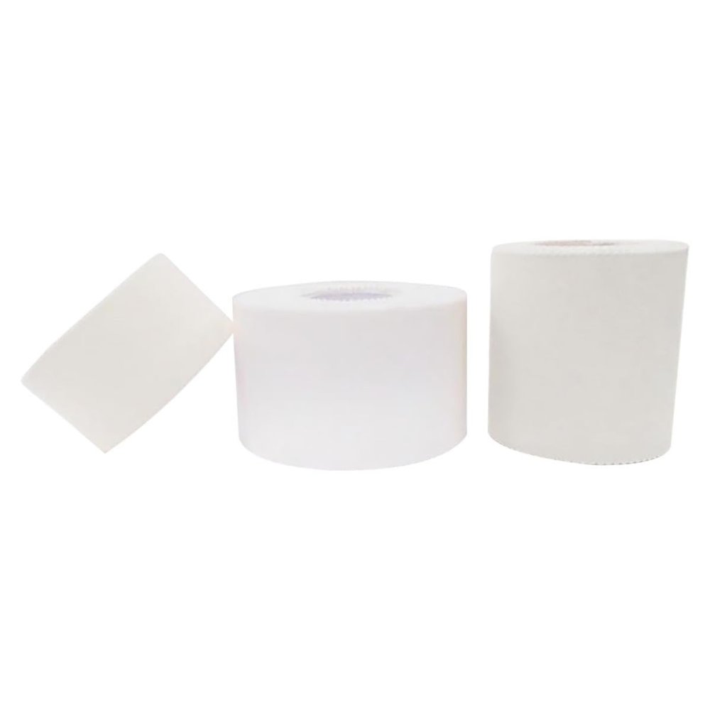 WATIIFUFU Cotton Athletic Tape 3 Rolls (1.25cm5m, 3.8cm10m, 5cm5m) White Breathable Sports Tape for Wrist Elbow Support Portable Fitness Supplies for Outdoor Sports Sprain Care