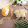 1 Inch 50 Yards Sheer Organza Ribbon, Gold Chiffon Ribbon Sheer Gift Wrapping Ribbon for Fathers Day, Crafts, Christmas, Wedding, Birthday Party Decoration view 3