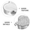 Hoement Portable Mini Stainless Steel Heart-Shaped Pill Organizer Box with Rhinestones, Travel Medicine Storage Container, Cute Portable Vitamin Holder for Office Gym Use view 3