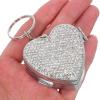Hoement Portable Mini Stainless Steel Heart-Shaped Pill Organizer Box with Rhinestones, Travel Medicine Storage Container, Cute Portable Vitamin Holder for Office Gym Use view 4