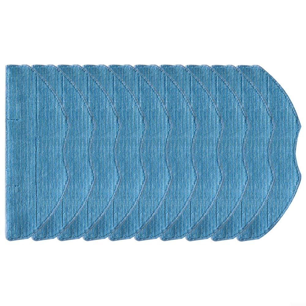 10-Pack Microfiber Mop Cloths for Tapo RVA300, RV10, RV10 Plus, RV30, RV30 Plus Robot Vacuum Cleaners, Washable Replacement Pads for Pet Hair and Hard Floors, Blue