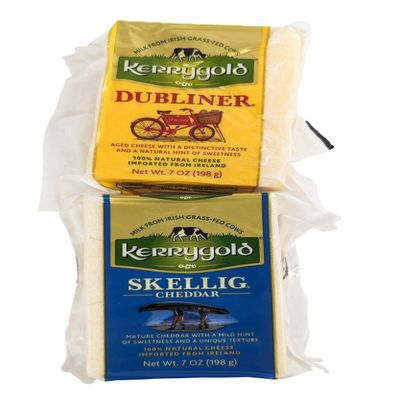 Dubliner & Skellig Cheddar Cheese, Imported Irish Aged Cheese Made with Grass-Fed Cows Milk, Nutty & Sharp Flavor - 7 oz each (Pack of 2)