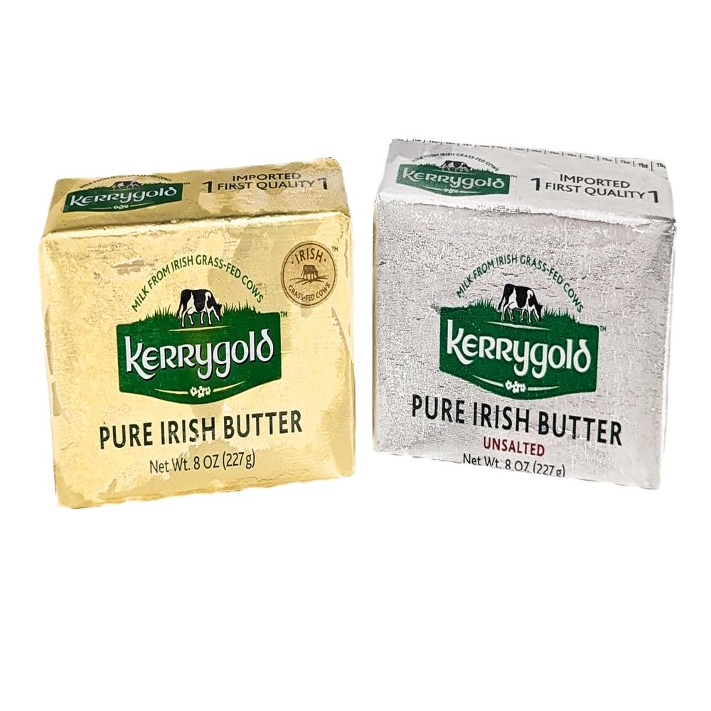 Salted Butter, Creamy Irish Butter Made with Grass-Fed Cows Milk, Rich & Spreadable - 8 oz each (Pack of 2)