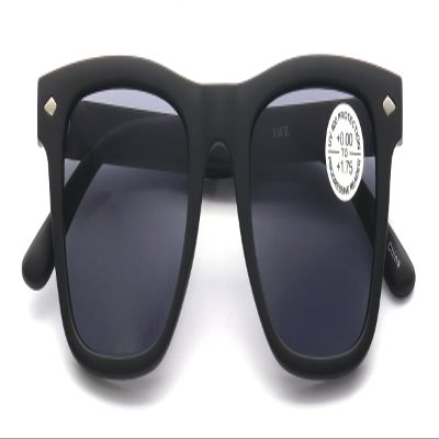V.W.E. Tinted Progressive Reading Sunglasses For Men or Women - Zero Power On Top - No Line UV400 Reader (Matte Black, 2.75, x)