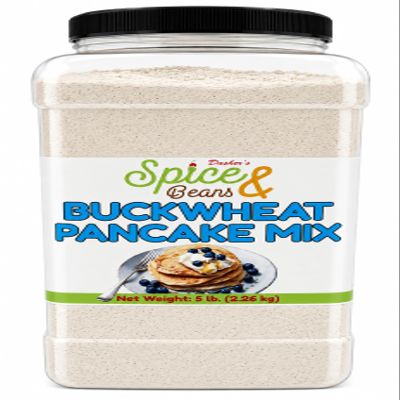 Buckwheat Pancake Mix 5 lb | Easy Buckwheat Pancake Batter Mix | Breakfast, Brunch, Cafs, Restaurants & Catering | Bulk Container | Dasher's Spice & Beans