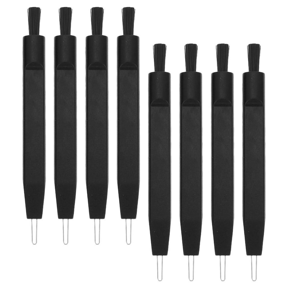 WATIIFUFU 8pcs Hearing Aid Cleaning Brush Set with U-Shaped Nylon Hooks, Small Auditory Device Maintenance Tools for Ear Care and Sound Amplifier Cleaning