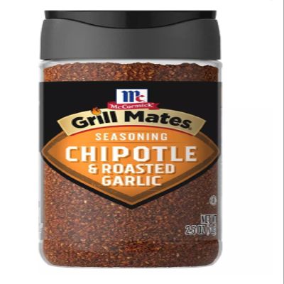 McCormick Grill Mates Seasonings & Rubs - 2 containers (Chipotle & Roasted Garlic 2.5oz)