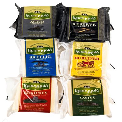 Aged Cheddar Cheese, Imported Irish Cheddar Made with Grass-Fed Cows Milk, Rich Sharp Flavor - 7 oz