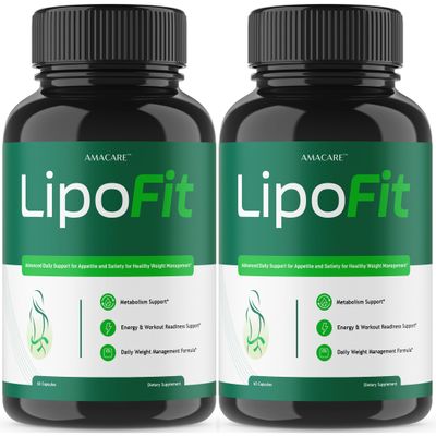 (2 Pack) Lipo Fit Capsules - Advanced Lipo Fit Formula Support All Natural Premium Ingredients Maximum Strength, Daily Premium Vitamins Pills Reviews for Health & Wellness, 120 Capsules for 2 Months