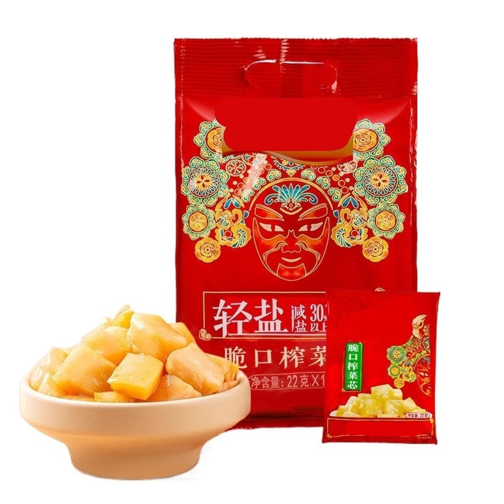 Crispy Pickled Mustard Tuber Core Pieces, A Light And Refreshing Side Dish, 22g*12 Individually Packaged(12bag)
