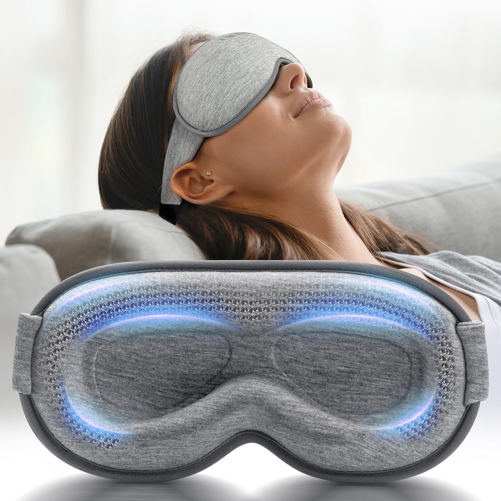 120 Pack Weighted Eye Mask for Sleeping - Blackout Sleep Mask for Women Men, FACEMOON Lash Extension Eye Covers,3D Contoured, Airplane Travel Essentials, Blindfold for Meditation,Nap, Home (Gray)