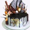 Happy Father's Day Acrylic Mirror Cake Toppers 10Pcs Gold Engraved Cupcake Toppers Decor for Dad Birthday Party Dessert Decorations Supplies view 2