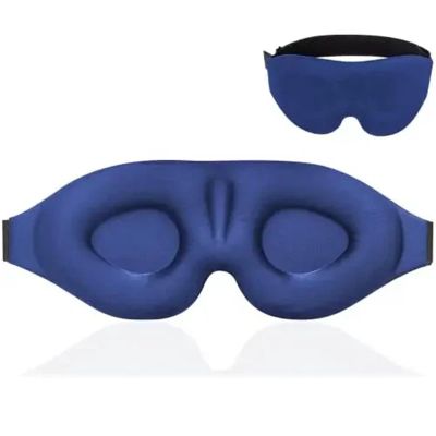 3Pcs Eye Mask for Sleeping 3D Contoured Cup Blindfold Concave Molded Night Sleep Mask Block Out Light(Deep Blue)