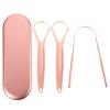 Alasum Gold Scraper Set 3pcs Stainless Steel Cleaner with U-shaped Brush and Aluminum Case for Adult Oral Care and Bad Breath Removal view 1
