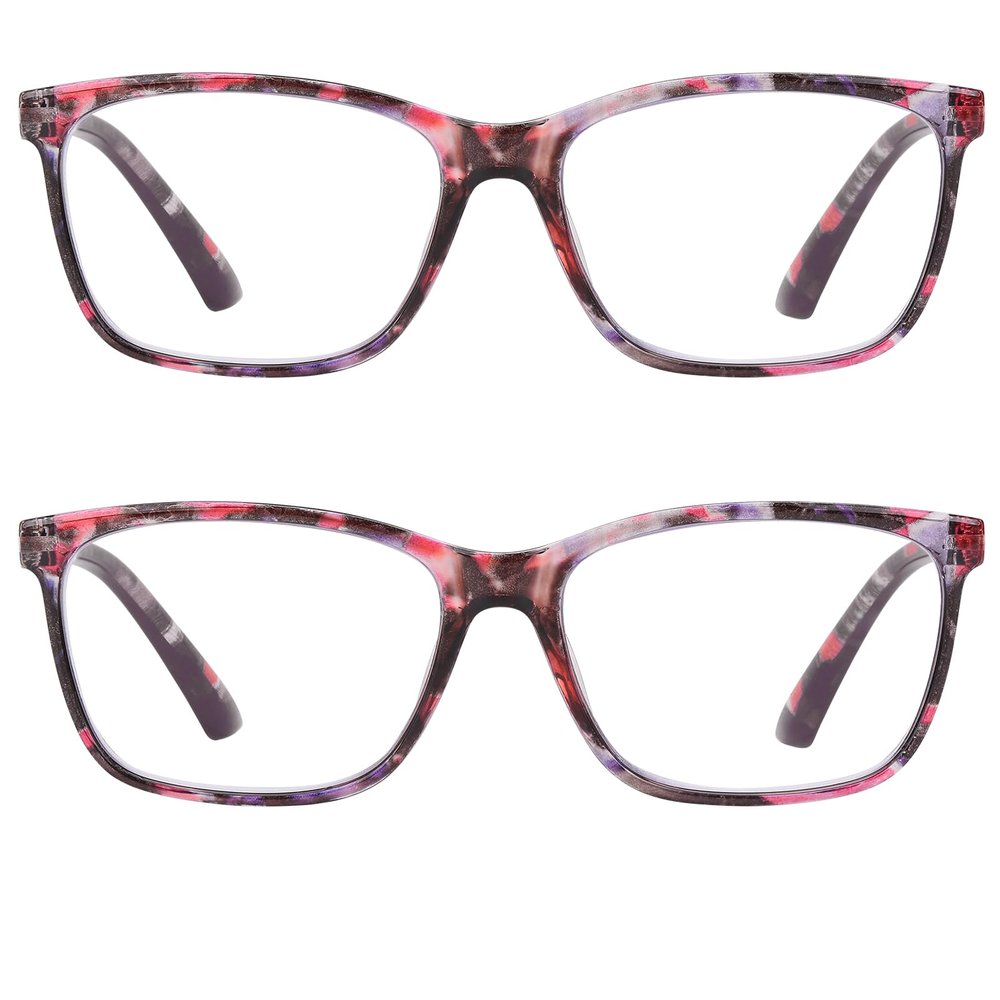 2 Pack Women's Reading Glasses, Blue Light Blocking Glasses-UV Ray & Glare Protection Computer Readers, Spring Hinge Eyewear with Fashion Pattern-Sturdy&Lightweight for women and ladies2.25