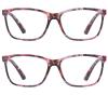 2 Pack Women's Reading Glasses, Blue Light Blocking Glasses-UV Ray & Glare Protection Computer Readers, Spring Hinge Eyewear with Fashion Pattern-Sturdy&Lightweight for women and ladies2.25 view 1