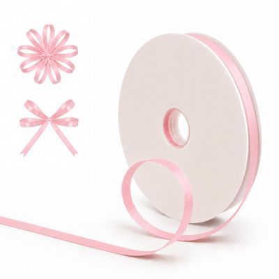 LoomJoyz 100 Yards Pink Satin Ribbon 1/4 Inch Double Face Ribbon for Gift Wrapping Bouquets Crafts Wedding Decoration