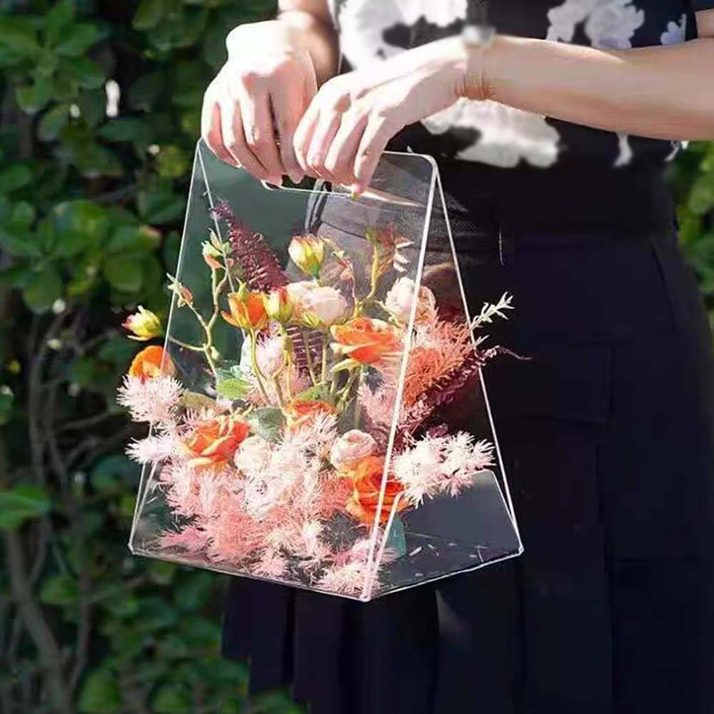 1PCS Flower Wrapping Box Paper Transparent Floral Bouquet Arrangement Supplies for Party Festival Wedding Valentine's Day Mother's Day