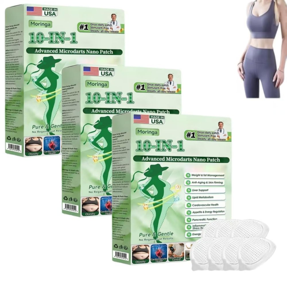 Hubgfril Moringa 10-In-1 Patch - Natural Berberine Infused Topical Skin Patch, Easy to Apply & Portable for Daily Use (3 boxes)