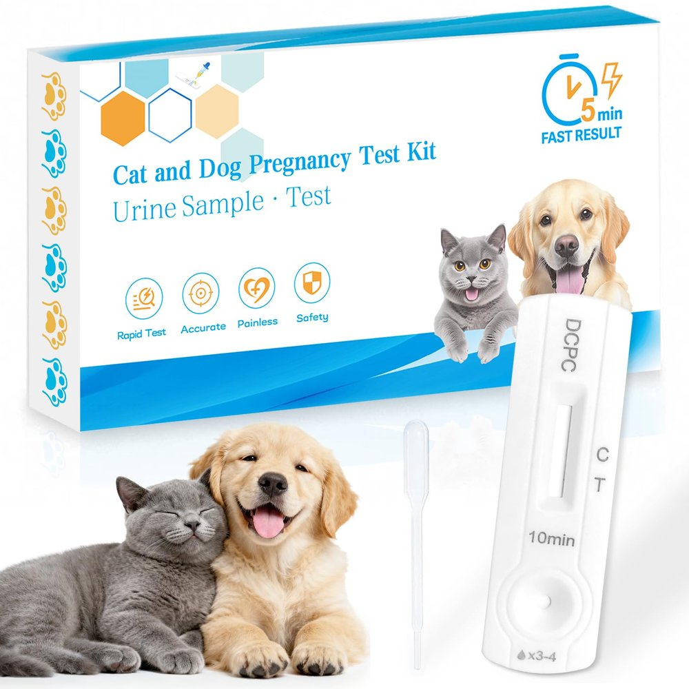 Dog & Cat Pregnancy Test Kit Home Urine Test, Fast 5-Minute Results, Easy-to-Use for Your Pets Well-Being