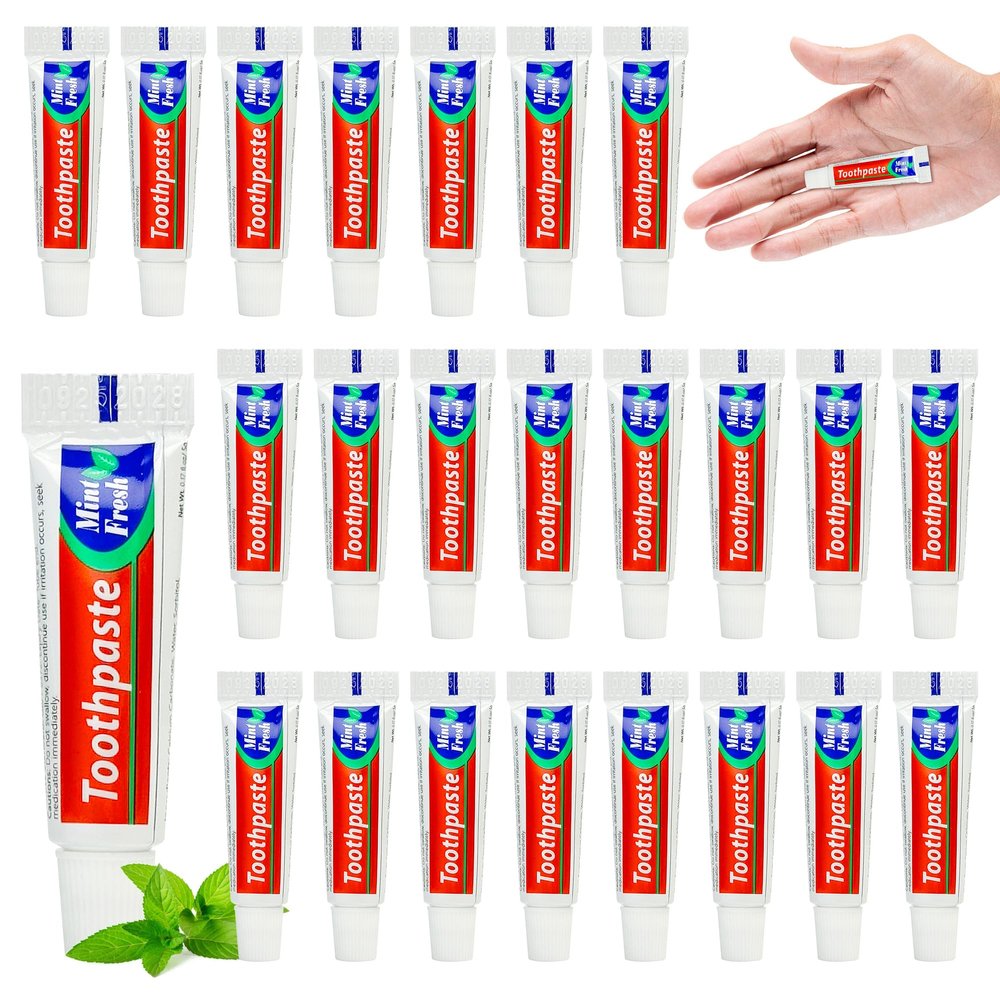 500 Tubes Travel Size Toothpaste in Bulk, Mini Small Toothpaste Mint Flavor Toothpastes for Guests Homeless Hotel Charity Toiletries Camping, 0.176oz/5g