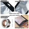 100-pack 7.8 x 11.8 Inch Large Mylar Bags with Clear Window Resealable Foil Pouches for Food Storage Smell Proof Edible Packaging Bag for Jewelry Small Business Shipping Bags, Matte black view 2