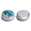 Dolphins Underwater Pill Organizer 3 Compartment Round Small Pill Box for Pocket Purse Portable Pill Case Travel Pill Container Compact Medicine Holder for Vitamin Cod Liver Oil Supplement view 3