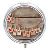 Decoration on Wooden Wall Pill Organizer 3 Compartment Round Small Pill Box for Pocket Purse Portable Pill Case Travel Pill Container Compact Medicine Holder for Vitamin Cod Liver Oil Supplement view 1