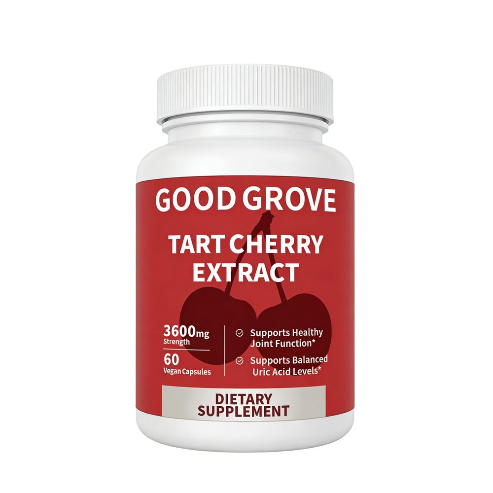 GOOD GROVE Tart Cherry Extract Capsules, GoodGrove Tart Cherry Extract Supplement, Cold Pressed 10:1 Extract, 60 Capsules (1 PC)