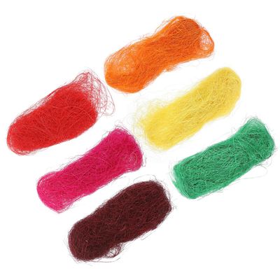 Angoily Natural Raffia Silk Bird Nest Filler 6pcs, DIY Box Filling Material for Easter Decoration and Wrapping, Soft Crinkle Padding for Craft Projects and Floral Packaging Random Color