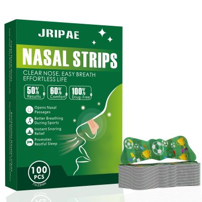 Extra Strong Nasal Strips for Snoring Relief (100 Count) - Instant Nasal Congestion Relief for Better Sleep & Exercise, Nose Strips Drug-Free, Skin-Friendly & Strong Hold - Deep Green, Large