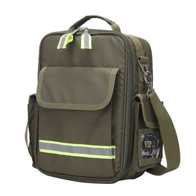 First Aid Kit Bag - Reflective Design Responder Trauma Backpack Empty for Travel, Home, Office, Car, Camping, Workplace(Army Green)