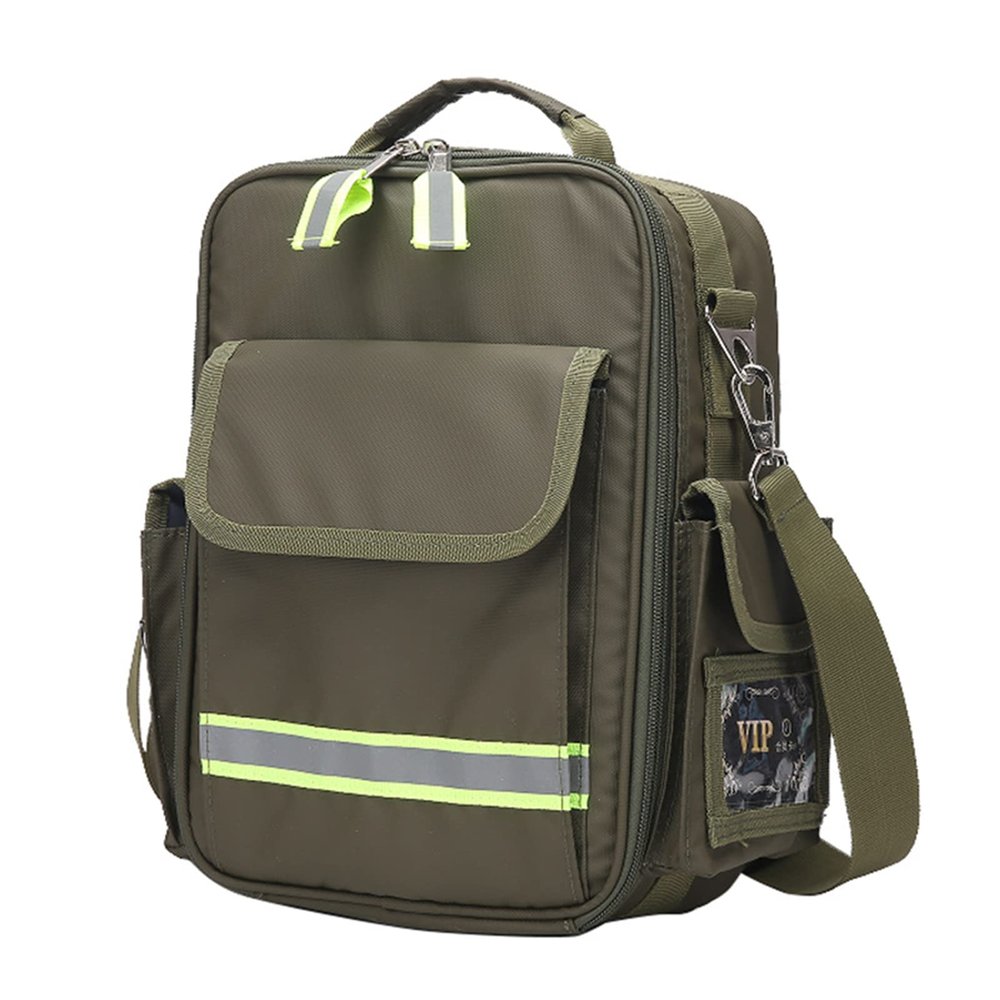 First Aid Kit Bag - Reflective Design Responder Trauma Backpack Empty for Travel, Home, Office, Car, Camping, Workplace(Army Green)