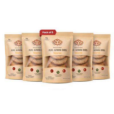 ALMOND N COMPANY Pure Almond Bites 10g Protein, Signature Saffron & Cardamom Flavor, Grain-Free, Gluten-Free, Vegan, Clean Ingredient Energy Bites, High Protein Snack for Kids & Adults, 4oz(5 Pack)
