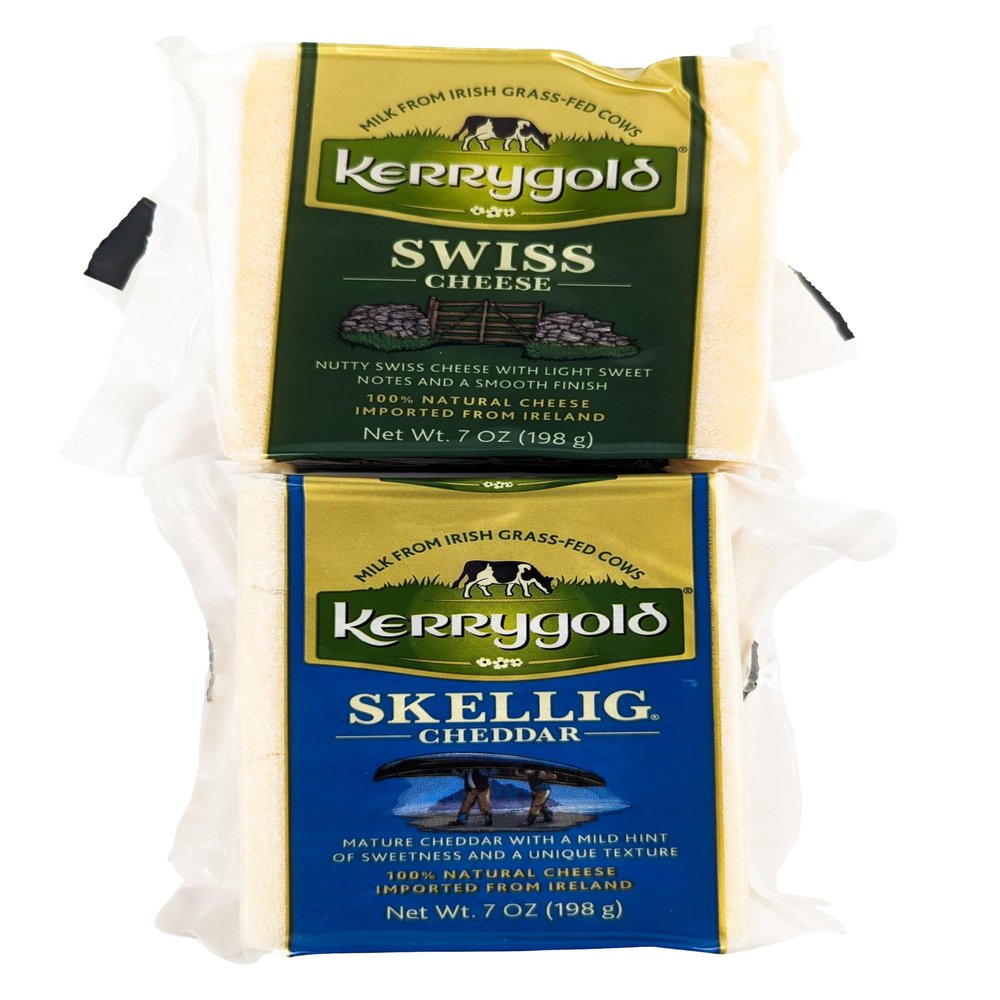 Swiss & Skellig Cheddar Cheese, Imported Irish Cheese Made with Grass-Fed Cows Milk, Nutty & Sharp Flavor - 7 oz each (Pack of 3)