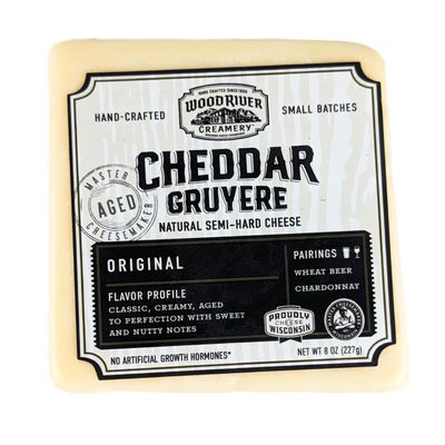 Cheddar and Gruyere Cheese Blend, Gourmet Artisan Cheese Mix, Rich & Savory Flavor - 8 oz (Pack of 4)