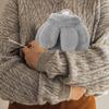 DOITOOL Hot Water Bottle with Plush Cover, Reusable PVC Explosion-Proof Warm Compress Bag, Portable Hand Warmer for Menstrual Relief and Outdoor Winter Use, Gray Round Shape view 4