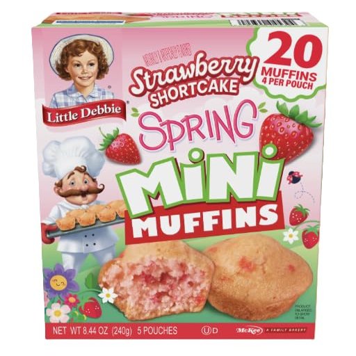 Strawberry Shortcake Mini Muffins, 8.44oz, 20 muffins per box (6 boxes)