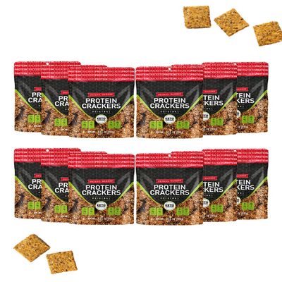 Primal Bakery High-Protein Seed Crackers, Original. 12 Pack | 11g Plant-Based Protein per Serving | 6g Gut-Friendly Fiber, 0g Added Sugar | Crunchy Keto-Certified Vegan Snack for Dips, Cheese Boards & On-the-Go