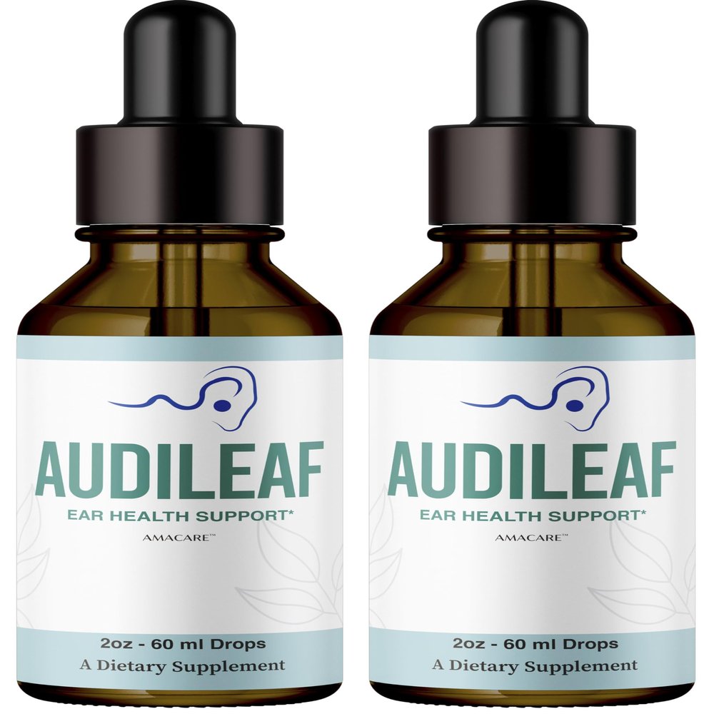 (2 Pack) Audileaf Drops Advanced Audileaf Drops Liquid Premium Formula All Natural Ear Health Support, AudileafDrops Daily Support Maximum Strength General Health & Wellness, 2 Bottles for 2 Months