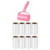 MAGICLULU Sticky Hair Cleaning Rollers Lint Roller 9pcs Set with Handle and Dust Cover Portable Pet Hair Remover for Clothes and Upholstery Household Use view 1