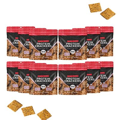 Primal Bakery High-Protein Crackers, Himalayan Salt - 12 Pack | 11g Plant-Based Protein per Serving | 6g Gut-Friendly Fiber, 0g Added Sugar | Savory Keto-Certified Vegan Snack for Dips, Soup Toppers & Snack Plates