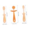 HOODANCOS Silicone Toothbrush 3pcs for Infants Tongue Cleaner Soft Bristles Oral Care Oral Cleaner in Warm Orange view 2