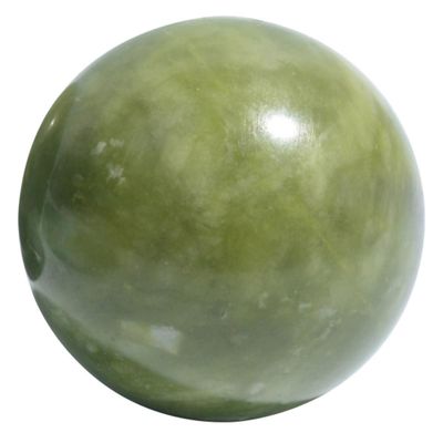 DIYEAH Green Jade Hand Massage Balls Hand Exercise Stress Relief Smooth Surface Fitness Rolling Balls Meridian Acupressure Therapy Wellness Relaxation