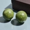 DIYEAH Green Jade Hand Massage Balls Hand Exercise Stress Relief Smooth Surface Fitness Rolling Balls Meridian Acupressure Therapy Wellness Relaxation view 4